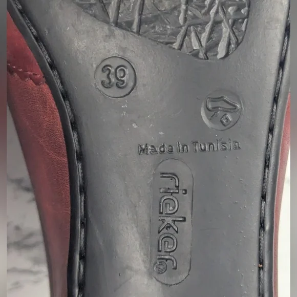 Rieker Mariah 30 Burgundy Leather Slip On Booties - EU 39 / US 8-8.5 - Picture 11 of 14